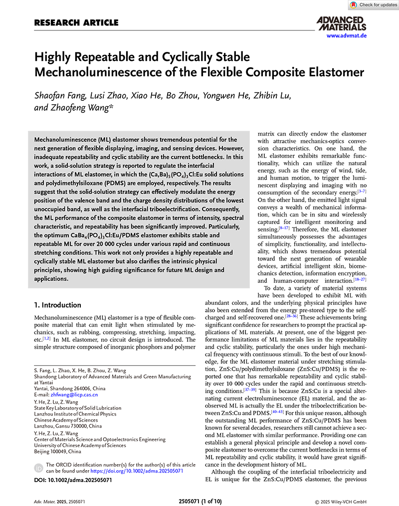 1749453839215580.png Highly Repeatable and Cyclically Stable Mechanoluminescence of the Flexible Composite Elastomer-1.png